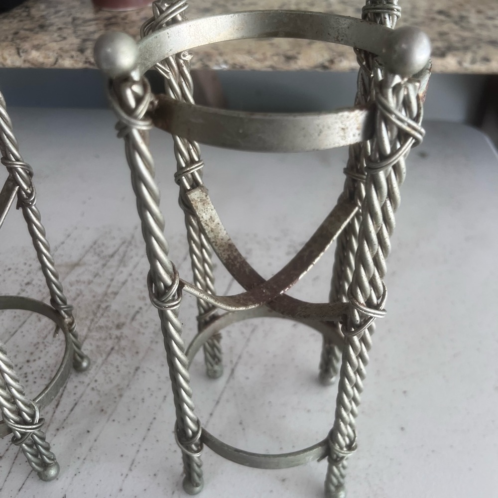 Vintage candle holders set of two
